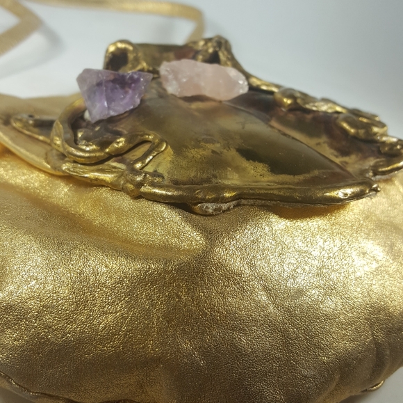 Fancy Nancy Gold Bag With Copper and Amethyst Deco - Picture 3 of 8